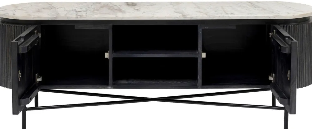 Szafki Rtv*KARE Design Szafka RTV Glenn 150x54 Cm Biało-szara
