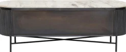 Szafki Rtv*KARE Design Szafka RTV Glenn 150x54 Cm Biało-szara