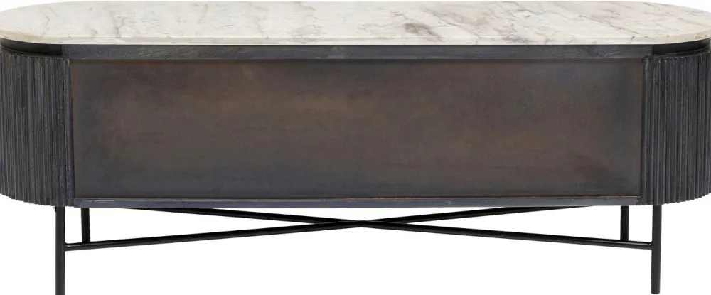 Szafki Rtv*KARE Design Szafka RTV Glenn 150x54 Cm Biało-szara