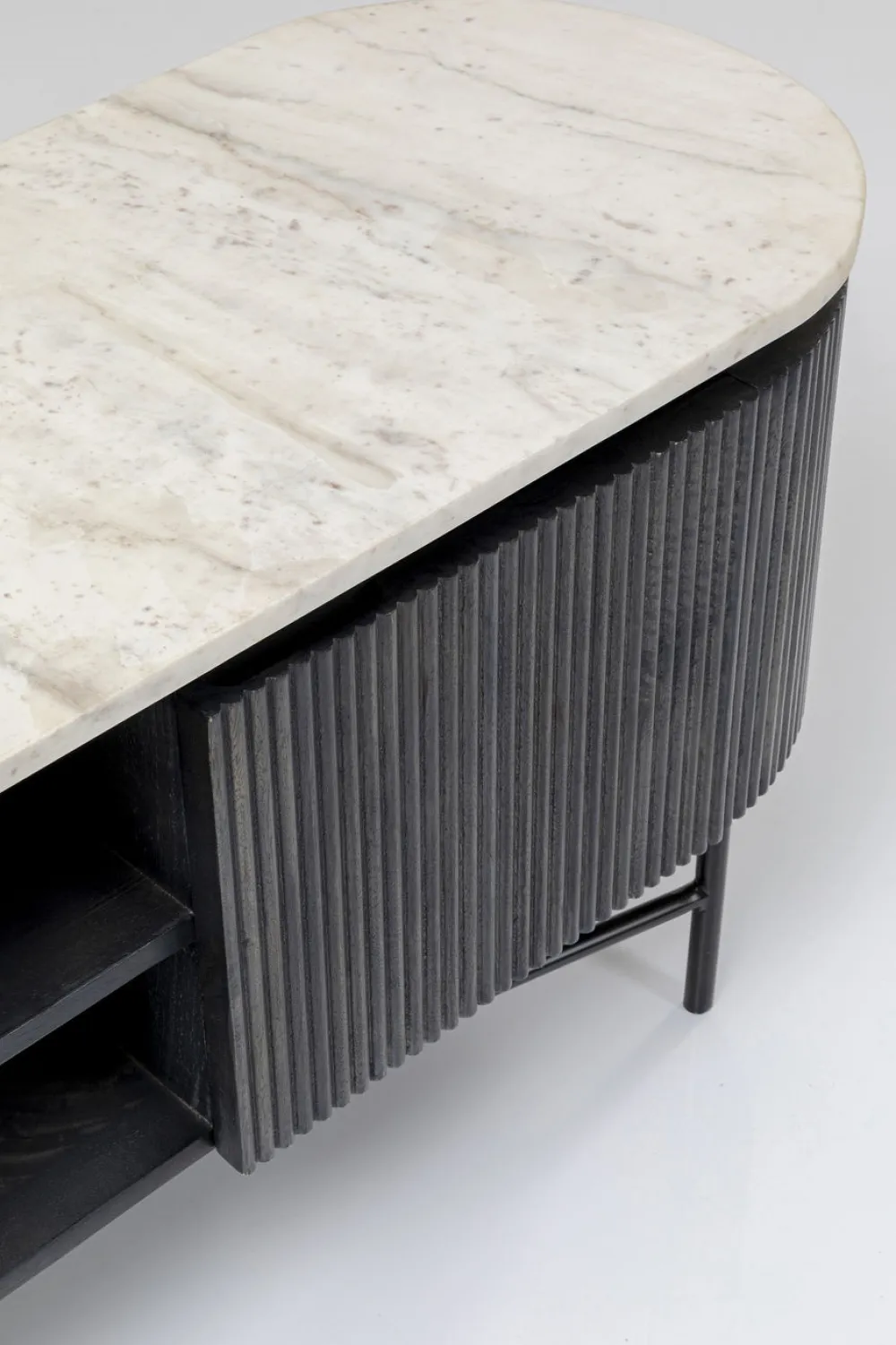 Szafki Rtv*KARE Design Szafka RTV Glenn 150x54 Cm Biało-szara