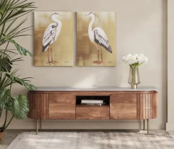 Szafki Rtv*KARE Design Szafka RTV Grace 145x48 Cm Drewno Mango - Blat Marmur