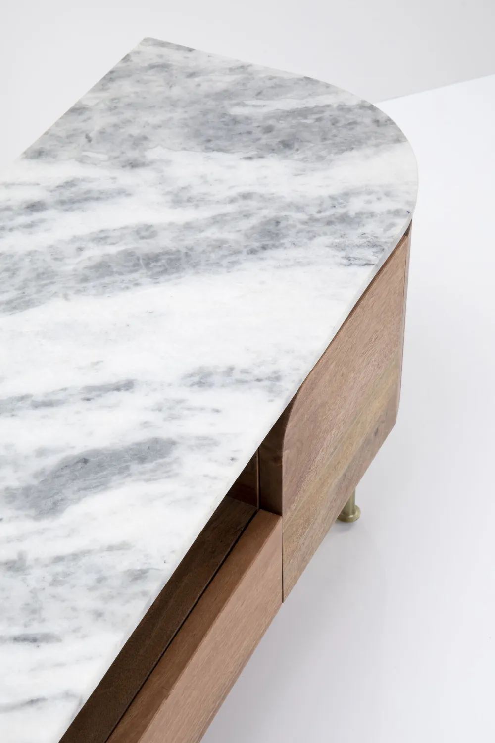 Szafki Rtv*KARE Design Szafka RTV Grace 145x48 Cm Drewno Mango - Blat Marmur