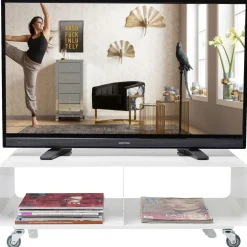 Szafki Rtv*KARE Design Szafka RTV Lounge 90x30 Cm Biała