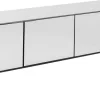 Szafki Rtv*KARE Design Szafka RTV Lustrzana Czterodrzwiowa Nogi Czarne 180x55 Cm