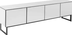 Szafki Rtv*KARE Design Szafka RTV Lustrzana Czterodrzwiowa Nogi Czarne 180x55 Cm