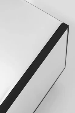 Szafki Rtv*KARE Design Szafka RTV Lustrzana Czterodrzwiowa Nogi Czarne 180x55 Cm