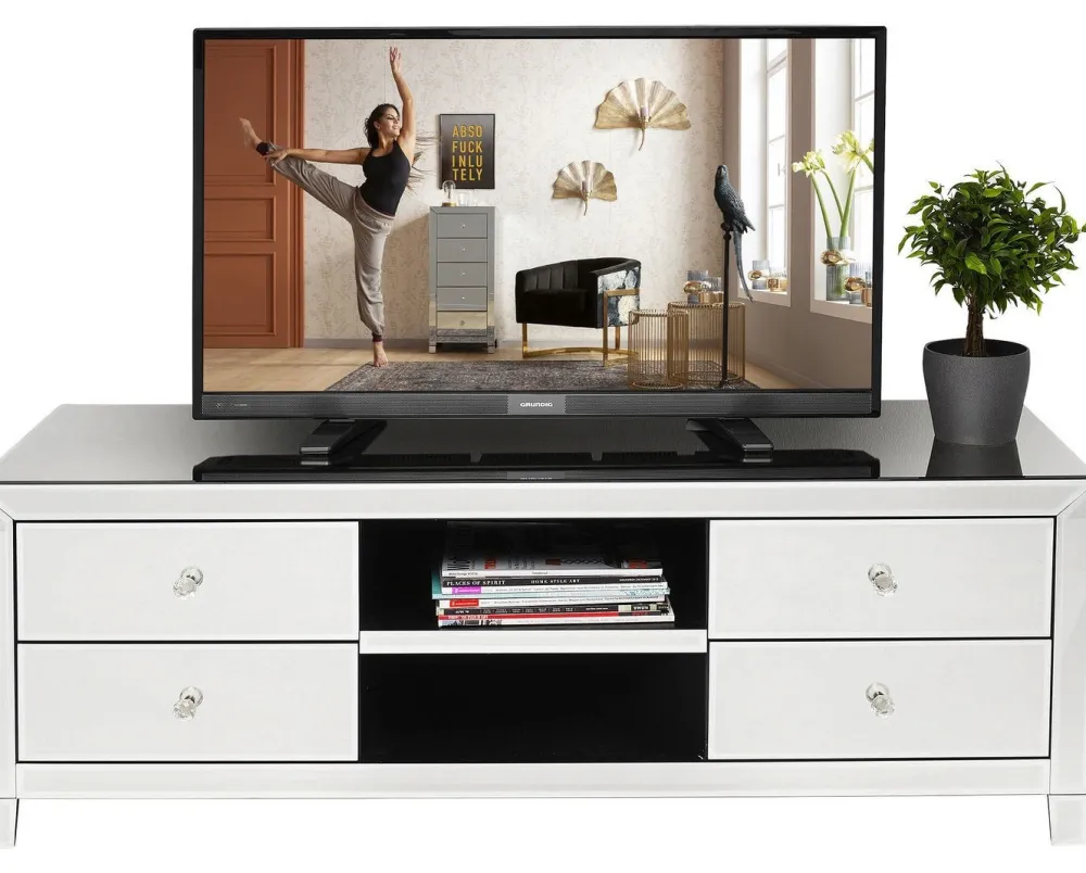 Szafki Rtv*KARE Design Szafka RTV Luxury 140x50 Cm Lustrzana