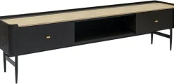Szafki Rtv*KARE Design Szafka RTV Milano 200x55 Cm Ciemnobrązowa
