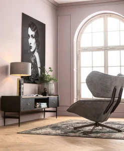 Szafki Rtv*KARE Design Szafka RTV Milano 200x55 Cm Ciemnobrązowa