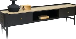 Szafki Rtv*KARE Design Szafka RTV Milano 200x55 Cm Ciemnobrązowa