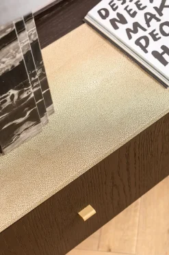 Szafki Rtv*KARE Design Szafka RTV Milano 200x55 Cm Ciemnobrązowa