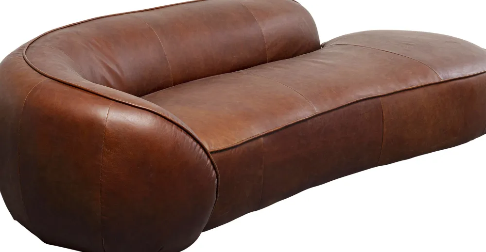 Szezlongi*KARE Design Szezlong Duży Ekskluzywny Brązowy Skóra Semianilinowa 252x108 Cm