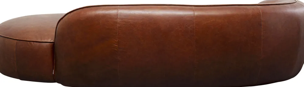 Szezlongi*KARE Design Szezlong Duży Ekskluzywny Brązowy Skóra Semianilinowa 252x108 Cm