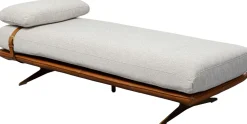 Szezlongi*KARE Design Szezlong - Leżanka Ekskluzywna Skóra Naturalna I Len 187 Cm