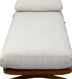 Szezlongi*KARE Design Szezlong - Leżanka Ekskluzywna Skóra Naturalna I Len 187 Cm