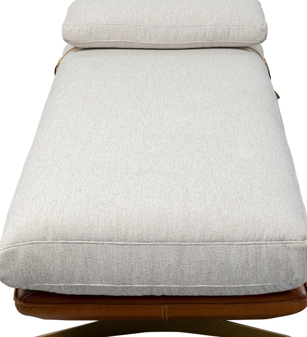 Szezlongi*KARE Design Szezlong - Leżanka Ekskluzywna Skóra Naturalna I Len 187 Cm