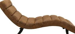 Szezlongi*KARE Design Szezlong Tapicerowany Brązowy Vintage Nogi Bukowe Czarne 190 Cm