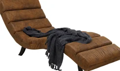 Szezlongi*KARE Design Szezlong Tapicerowany Brązowy Vintage Nogi Bukowe Czarne 190 Cm