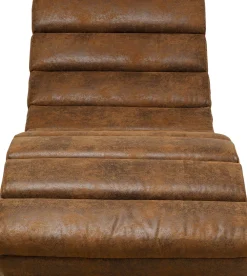 Szezlongi*KARE Design Szezlong Tapicerowany Brązowy Vintage Nogi Bukowe Czarne 190 Cm