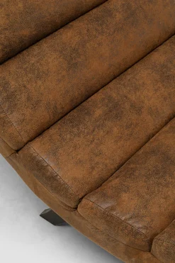 Szezlongi*KARE Design Szezlong Tapicerowany Brązowy Vintage Nogi Bukowe Czarne 190 Cm