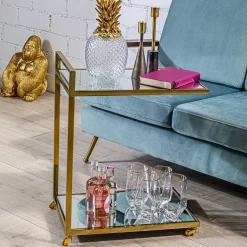 Zastawa Stołowa|Szklanki*KARE Design Szklanka Diamond Gold Rim 710 Ml Transparentna