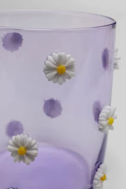 Zastawa Stołowa|Szklanki*KARE Design Szklanka Fioletowa Wzór Kwiatowy 300 Ml