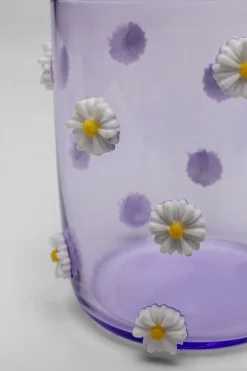 Zastawa Stołowa|Szklanki*KARE Design Szklanka Fioletowa Wzór Kwiatowy 300 Ml