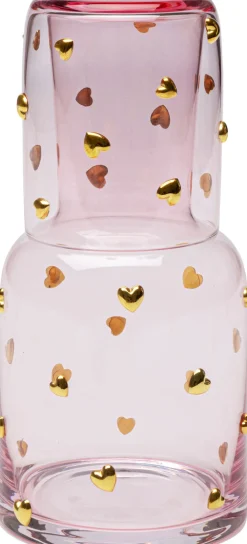 Zastawa Stołowa|Szklanki*KARE Design Szklanka Różowa Wzór Złote Serduszka 300 Ml