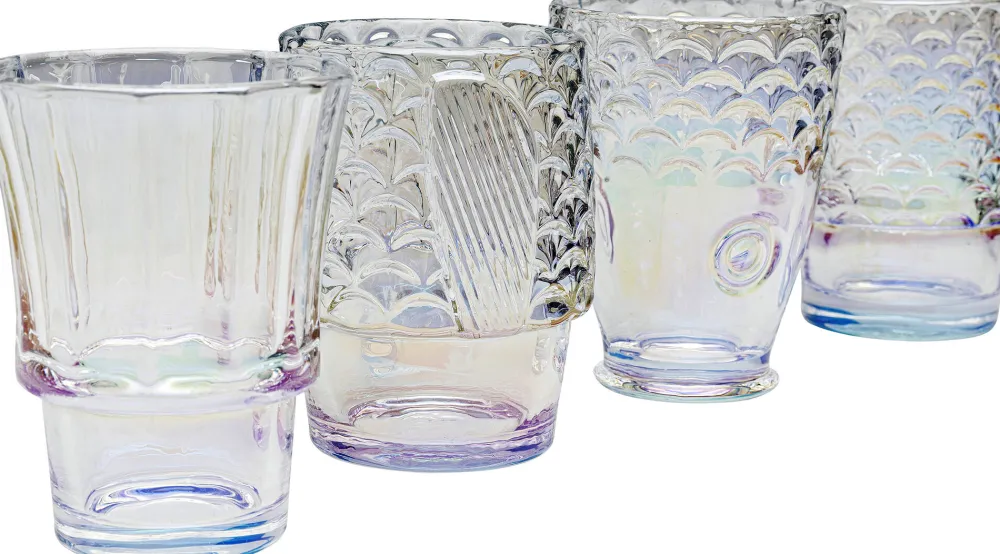 Zastawa Stołowa|Szklanki*KARE Design Szklanki Kolorowe 4-set 250 Ml Motyw Zwierzęcy Ryba