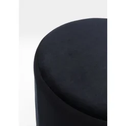 Taborety*KARE Design Taboret Cherry Ø35 Cm Czarny Podstawa Złota