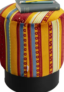 Taborety*KARE Design Taboret Okrągły Kolorowy Z Czarną Podstawą Ø36 Cm