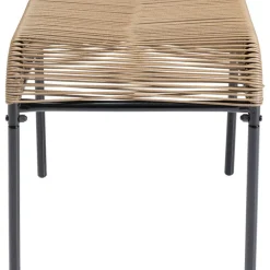 Taborety*KARE Design Taboret - Podnóżek Ogrodowy Acapulco 40x40 Cm Naturalny - Nogi Czarne