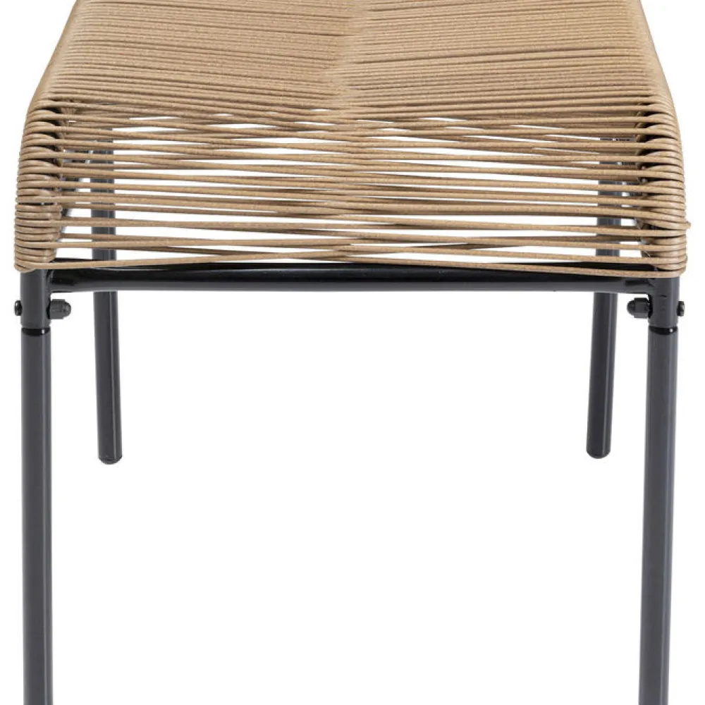 Taborety*KARE Design Taboret - Podnóżek Ogrodowy Acapulco 40x40 Cm Naturalny - Nogi Czarne