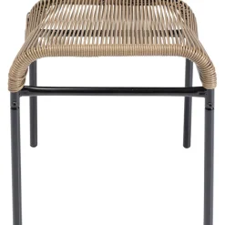 Taborety*KARE Design Taboret - Podnóżek Ogrodowy Acapulco 40x40 Cm Naturalny - Nogi Czarne