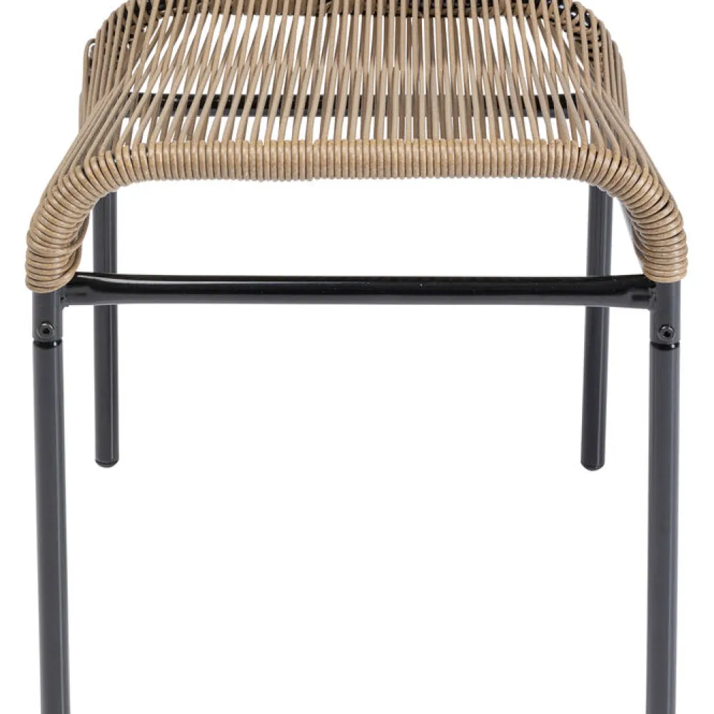 Taborety*KARE Design Taboret - Podnóżek Ogrodowy Acapulco 40x40 Cm Naturalny - Nogi Czarne