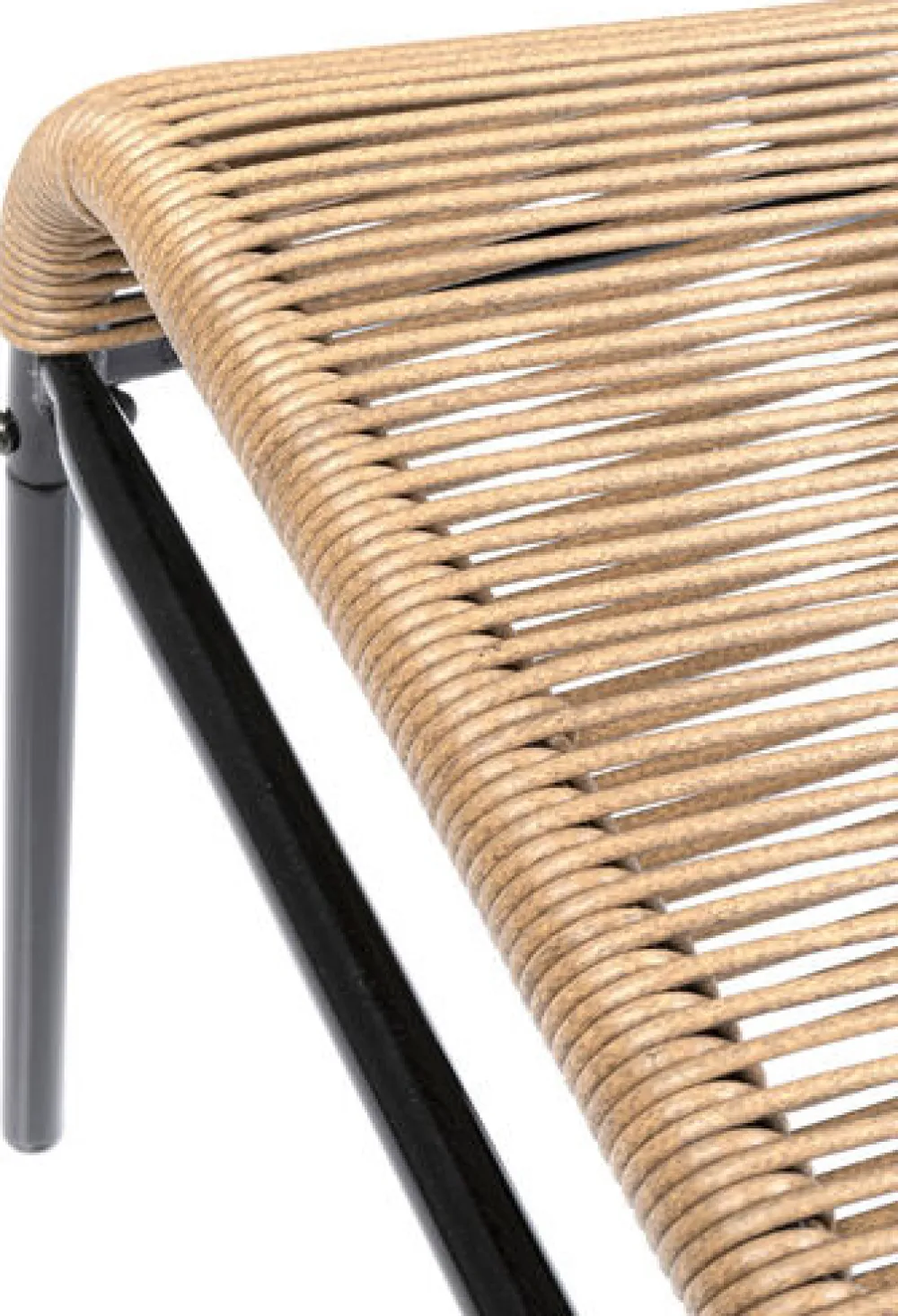 Taborety*KARE Design Taboret - Podnóżek Ogrodowy Acapulco 40x40 Cm Naturalny - Nogi Czarne