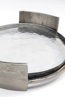 Zastawa Stołowa*KARE Design Taca Elio Ø39 Cm Aluminium I Szkło