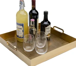 Zastawa Stołowa*KARE Design Taca Serpente 42x41 Cm Złota