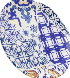 Zastawa Stołowa|Talerze*KARE Design Talerz Deserowy Fresco Ø21 Cm Biało-niebieski