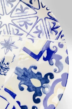 Zastawa Stołowa|Talerze*KARE Design Talerz Deserowy Fresco Ø21 Cm Biało-niebieski