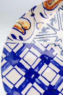Zastawa Stołowa|Talerze*KARE Design Talerz Deserowy Fresco Ø21 Cm Biało-niebieski