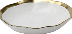 Zastawa Stołowa|Talerze*KARE Design Talerz Głęboki Biało-złoty Ceramika Ø20 Cm