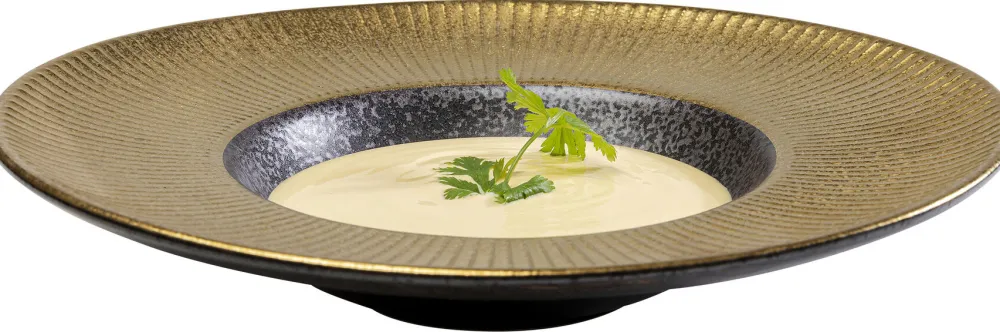 Zastawa Stołowa|Talerze*KARE Design Talerz Głęboki Z Porcelany Czarno-złoty Ø22 Cm