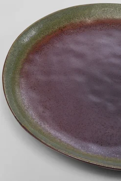 Talerze*KARE Design Talerz Obiadowy Fioletowo-zielony Kamionka Ø27 Cm