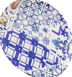 Zastawa Stołowa|Talerze*KARE Design Talerz Obiadowy Fresco Ø26 Cm Biało-niebieski