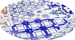 Zastawa Stołowa|Talerze*KARE Design Talerz Obiadowy Fresco Ø26 Cm Biało-niebieski