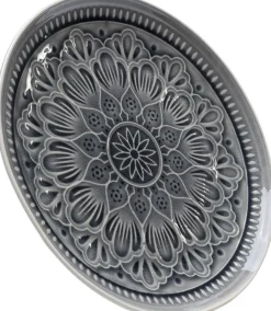 Talerze*KARE Design Talerz Obiadowy Sicilia Mandala Ø27 Cm Szary