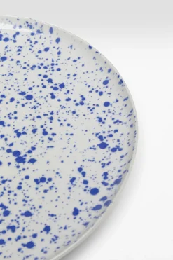 Zastawa Stołowa|Talerze*KARE Design Talerz Obiadowy Z Kamionki Biały W Niebieskie Wzory Ø27 Cm
