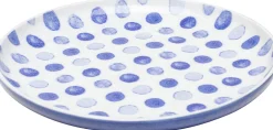 Zastawa Stołowa|Talerze*KARE Design Talerz Z Kamionki Biały W Niebieskie Kropki Ø22 Cm
