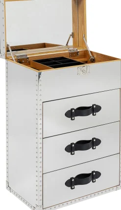 Konsole I Toaletki*KARE Design Toaletka Z Lustrem I Szufladami Glamour Stal Nierdzewna 65x100 Cm